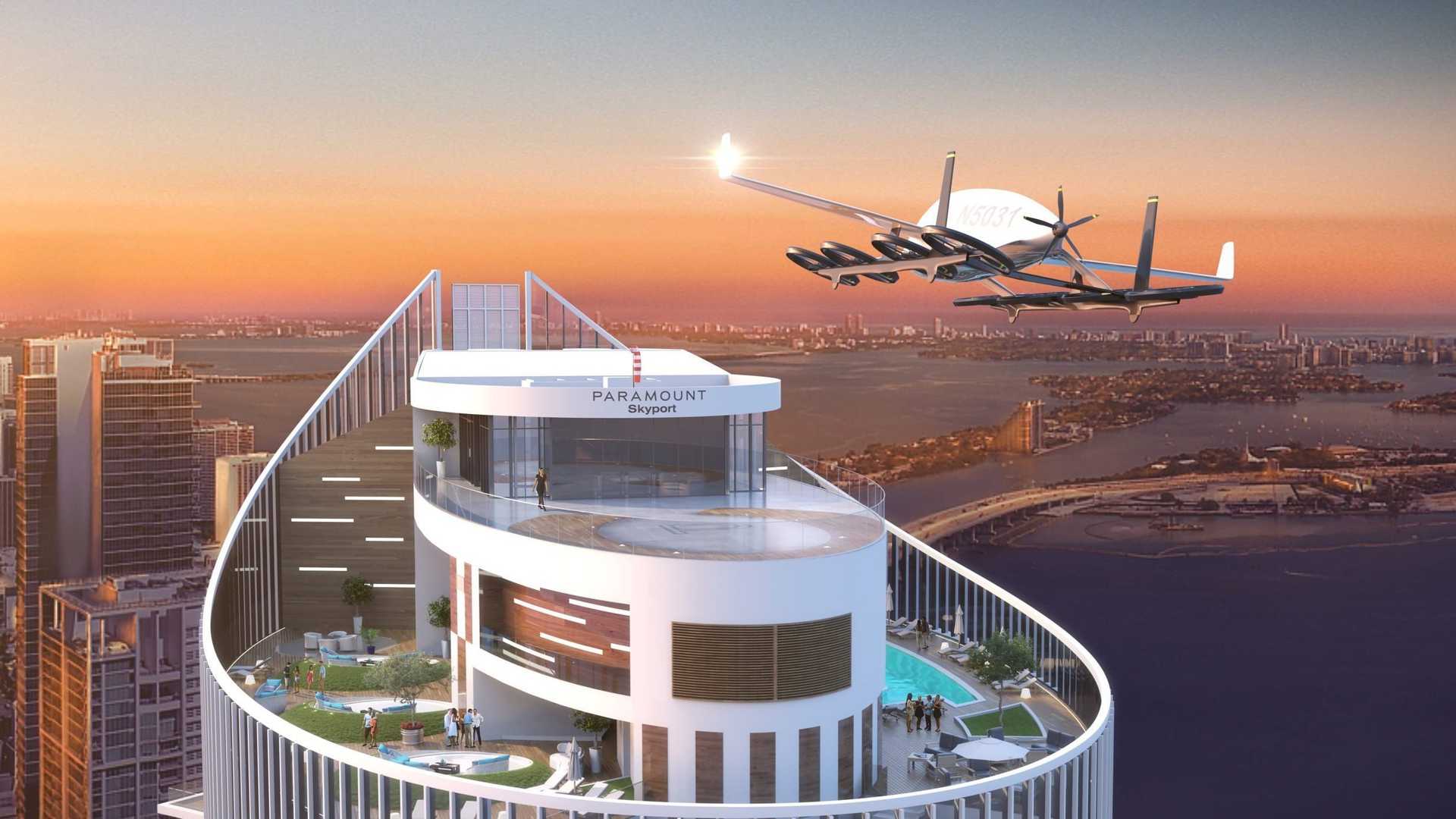 美国摩天大楼将为飞行汽车提供空中甲板，迎接未来主义！